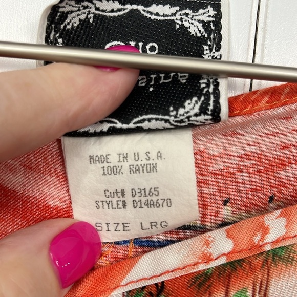 Dressing Clio Womens Maxi Dress L Orange Green Sleeveless Pullover Palm Tree EUC - Picture 3 of 12